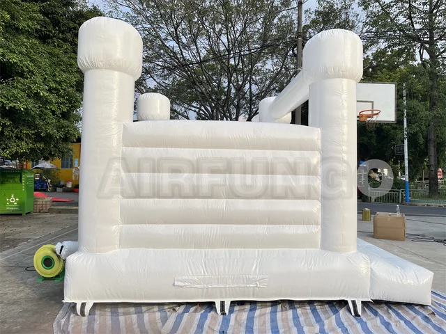 Inflatable White Bounce House PVC Inflatable Bouncy Castle/Moon Bounce House/Bridal Bounce Wedding Bounce House White 3