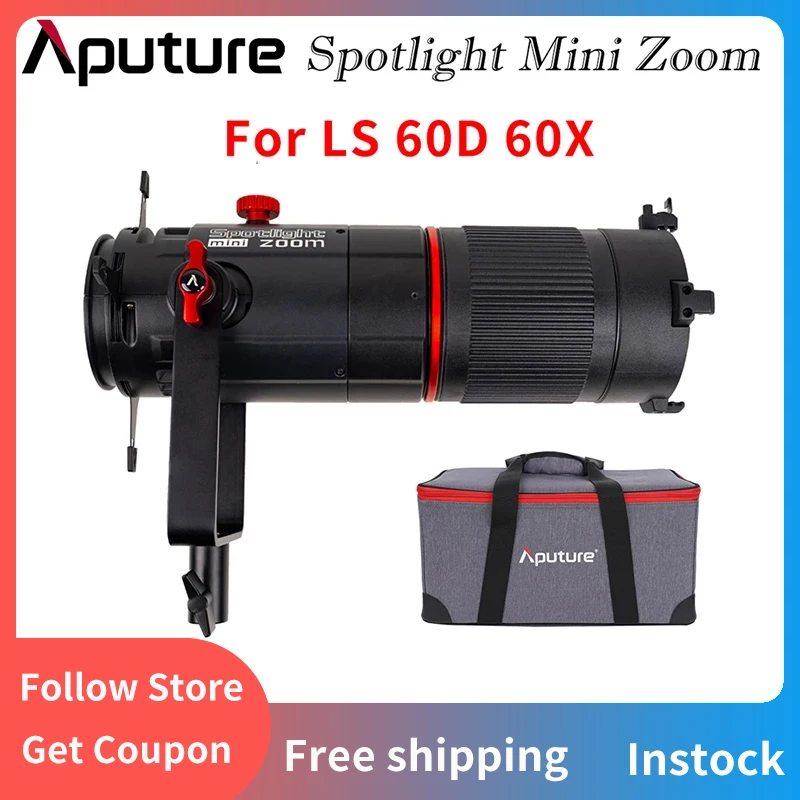 Aputure 스포트라이트 미니 줌 2X 줌, 초점 조절 가능, 정밀 프로젝션 렌즈, LED 비디오 사진 조명, LS 60D 60X 용