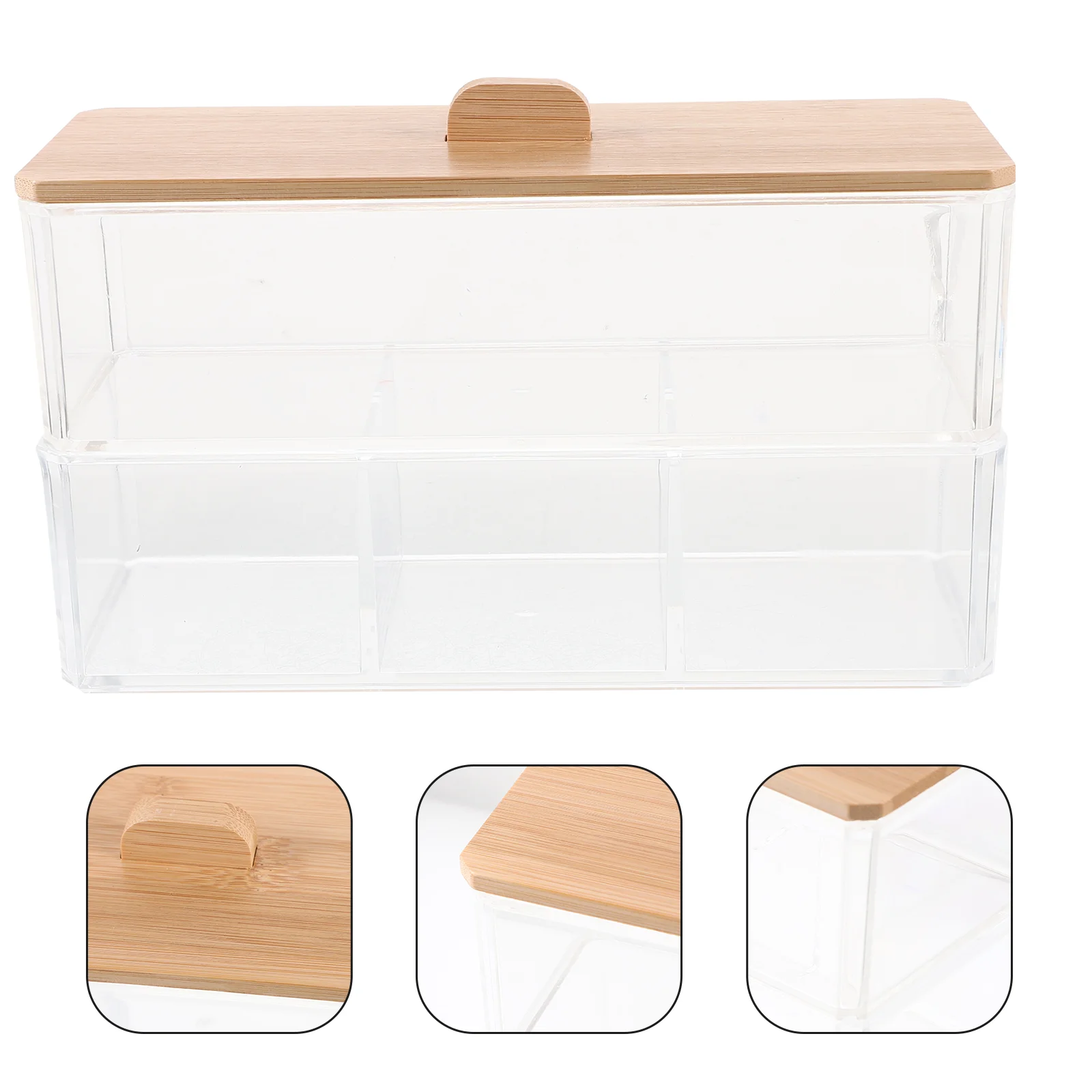

Cotton Pad Dispenser Holder Cotton Swab Dispenser Makeup Organizer Box with Lid