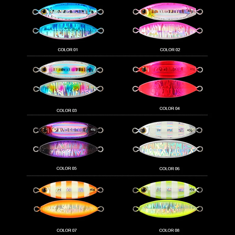 Esche Da Pesca HOT-JIG 120g (4oz) Affondamento Lento – Piombo Metallico Glow Per Acqua Salata – Jig Per Tonni, Cernie E GT