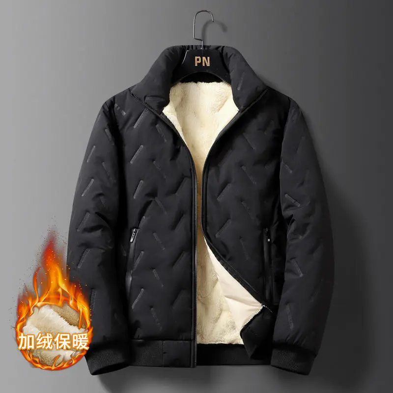 

New Autumn Winter Jacket Men Lambswoo Warm Thicken Jackets Waterproof Jogging Casual Coat Men Fashion Loose Grey Parkas Jacket