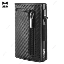 Luxury RFID Leather Card Holder Wallet (Carbon Black)