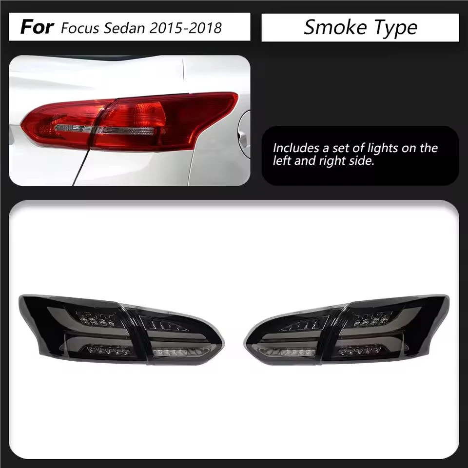 Ford Yeni Focus 2015-2018 için arka lambalar arka lamba otomobil montajı araba modifikasyonu yükseltme LED dinamik dönüş sinyali ışıkları