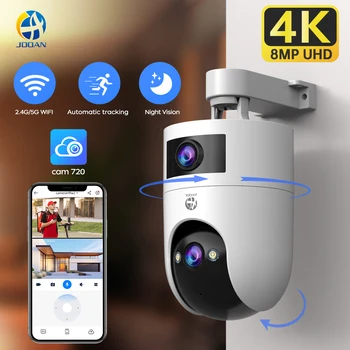 Jooan 4K 8MP Dual Lens Dual Screen IP Camera Wifi Outdoor PTZ Camera AI Auto Tracking CCTV camera Audio Video Surveillance 1