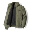 Fleece Jacket Men Winter Thick Corduroy Jackets Coats Solid Color Zipper Stand Collar Windbreaker Fashion Casual Parkas Outwear 5