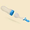 2 PC Baby Accessories Safety Infant Baby Silicone Feeding with Spoon Feeder Food Rice Cereal Bottle Utensils and Fruit Feeder 6