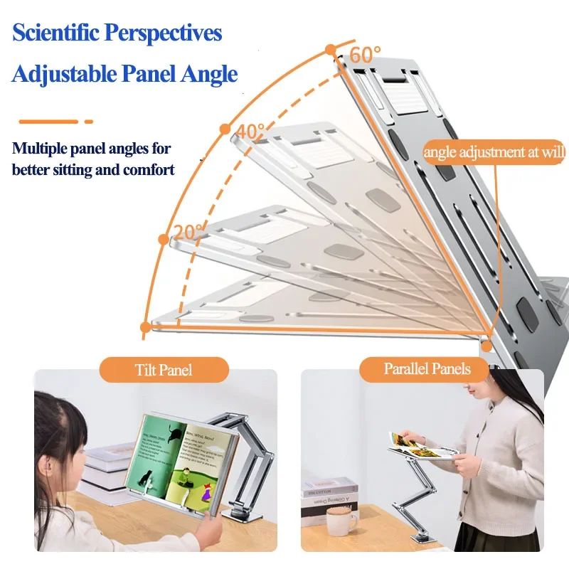 Suporte Rotativo para Notebook Tablet Clamp Hightening Suporte Book Bracket Altura Ajustável Desktop Cama Preguiçoso Oatsbasf360 ° - Imagem 5