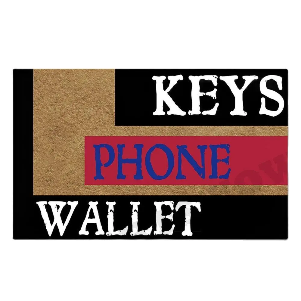 

Doormat Keys Phone Wallet Funny Door Mat Entrance Floor Mat Indoor Outdoor Decorative Doormat Non-slip Rubber Backing