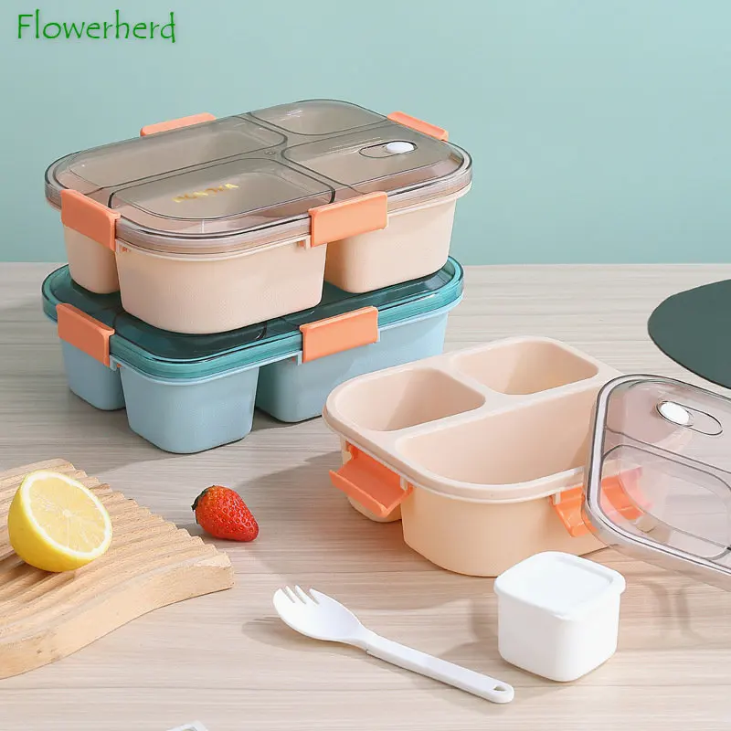 Bento Lunch Box for Kids,Bento Box Adult Lunch Box Containers,1300ML-4  Compartment Lunch Containers for Kids/Adults,with 7 Cake Cups 10 Food