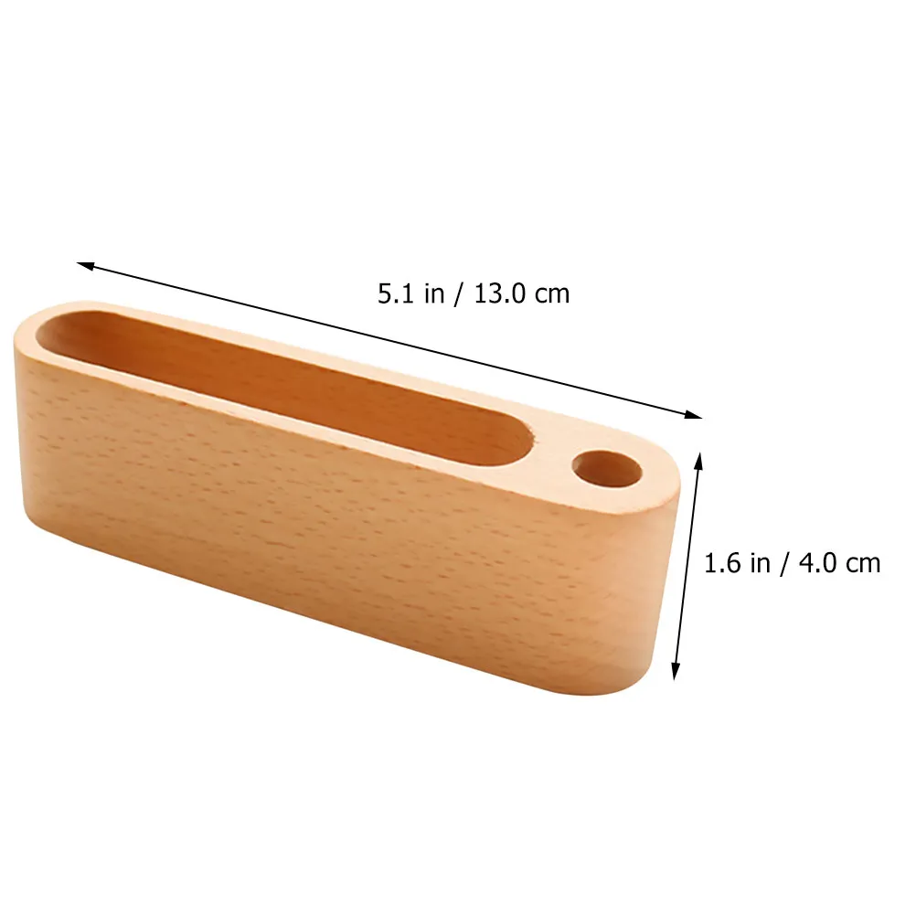 1Pcs 프리미엄 솔리드 우드 명함 케이스 데스크 스탠드 내장형 펜 홀더 포함 나무 휴대폰 홀더 데스크탑