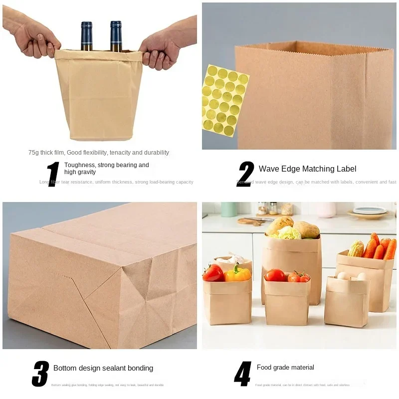 Pouch Bag Holiday Christmas Party Favor Bags Paper Bags to Pack Products Box Wedding Kraft Large Capacity Event Festive Supplies