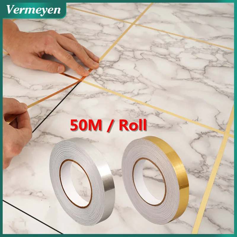 50MTileGapTapeDecorWallStickerSelfAdhesiveTileFloorSeam