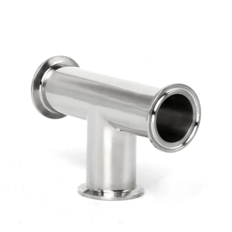 1Pcs 19mm-108mm O/D 304 Stainless Steel Sanitary Ferrule 3 Way Tee Connector Pipe Fitting 1.5"-4" Tri Clamp