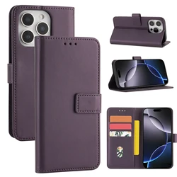 Elegant Faux Leather Flip Wallet Phone Case with Card Slot - Simple & Stylish Protective Cover - iPhone 12 Mini (Purple)