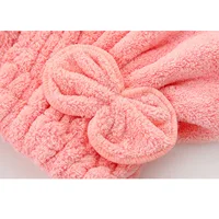 Serviettes de séchage des cheveux en microcarence, bonnet de douche rond avec nœud papillon, turban pour cheveux, bonnet de bain rond pour cheveux longs bouclés, cadeau pour cheveux, 1PC 6
