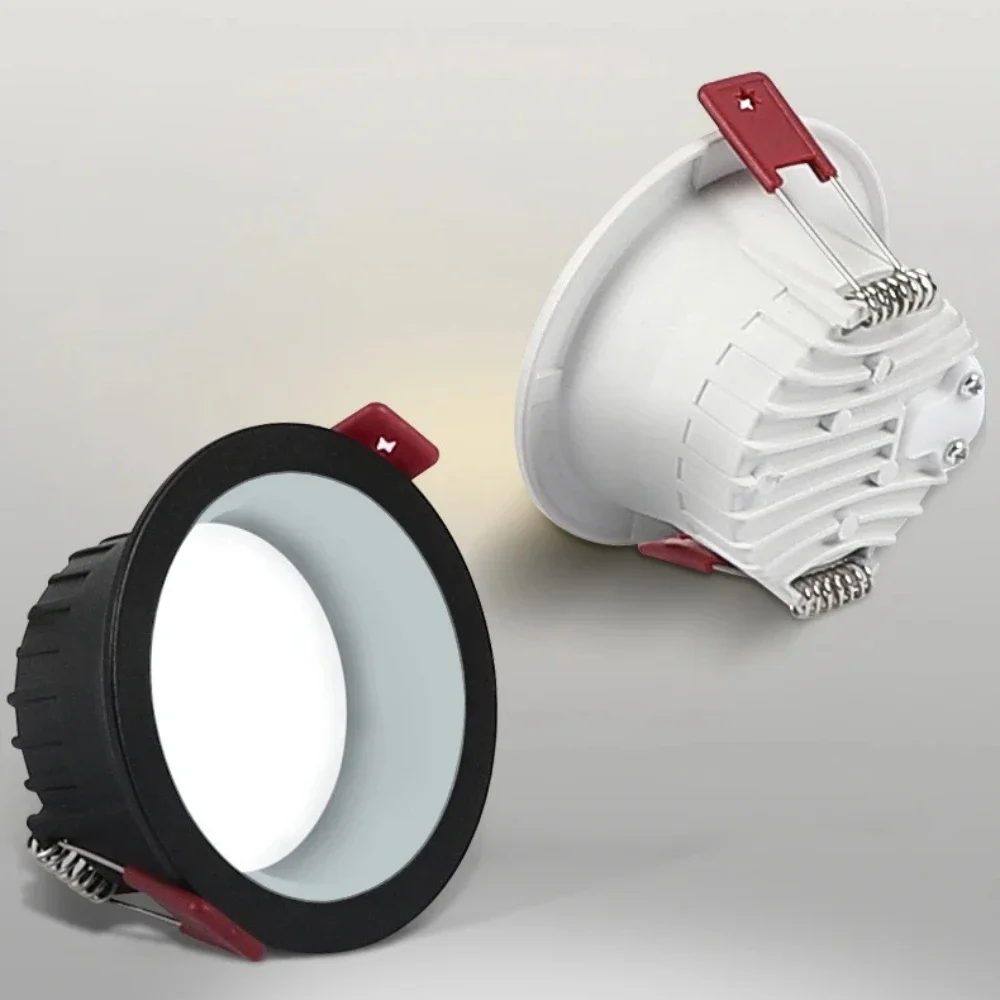 LED Recessed Downlight, Round Anti-Glare Spotlights 10W 75mm Cutout Black White for Kitchen Bedroom Corridor Ceiling S742cf554a1244dcea47ec4f5aaf2f591Z