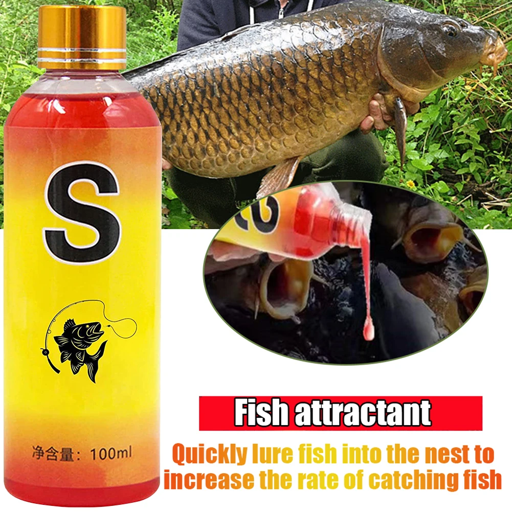100/60ML Smell Fish Bait for Trout Cod Crucian Carp Bass Strong Fish  Attractant Concentrated Red Worm Liquid Fish Bait Additive