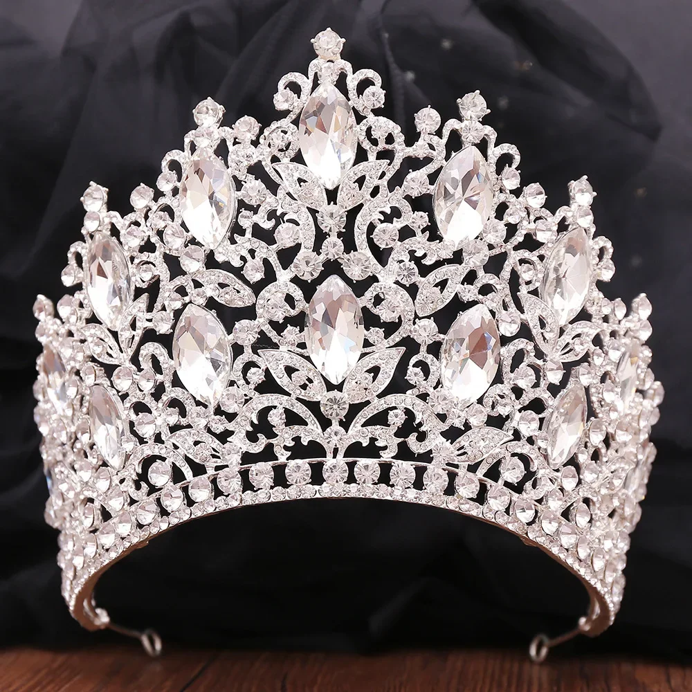 Luxury High Quality Royal Queen Wedding Crown for Women Large Crystal  Banquet Tiara Party Costume Hair Jewelry Accessories, image size:1000x1000