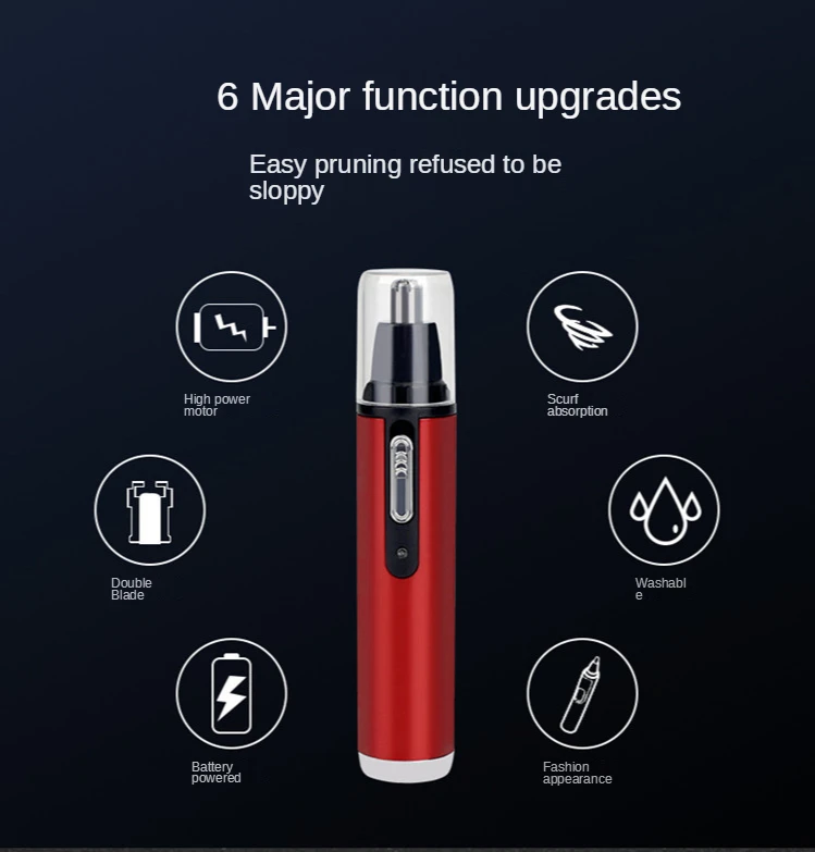 Ear Nose Hair Trimmer Men's Rechargeable Electric Shaver Trimmer Rechargeable Nose Hair Trimmer Electric Removal Clipper Razor