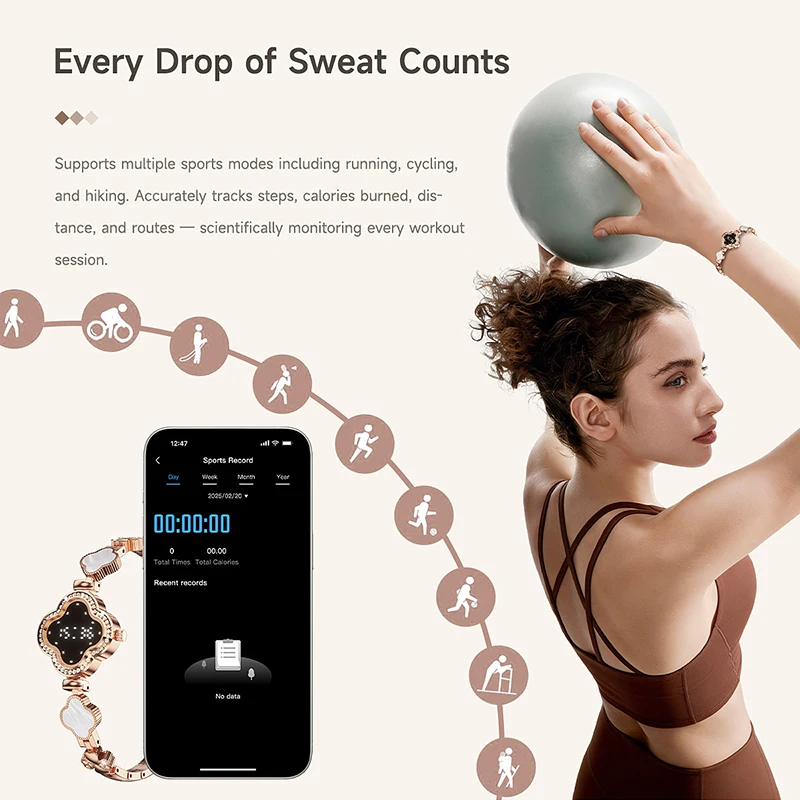 2026 New Smart Bracelet Women Outdoor Swimming Sport Waterproof Wristband Heart Rate Sleep Monitor Pedometer Health Fitness Gift 4