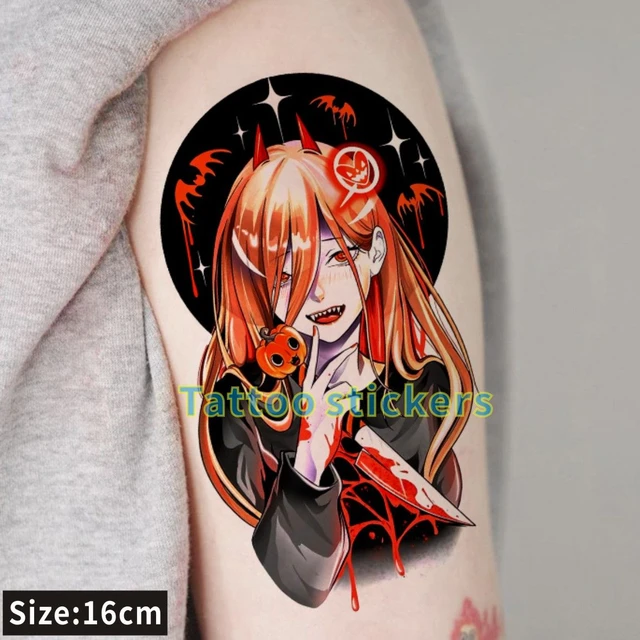 New Tattoo Stickers Anime Chainsaw Man Pava Tatto Waterproof Durable Fake Tattoos for Women Tatoo Hotwife Festival Art Temporary - AliExpress