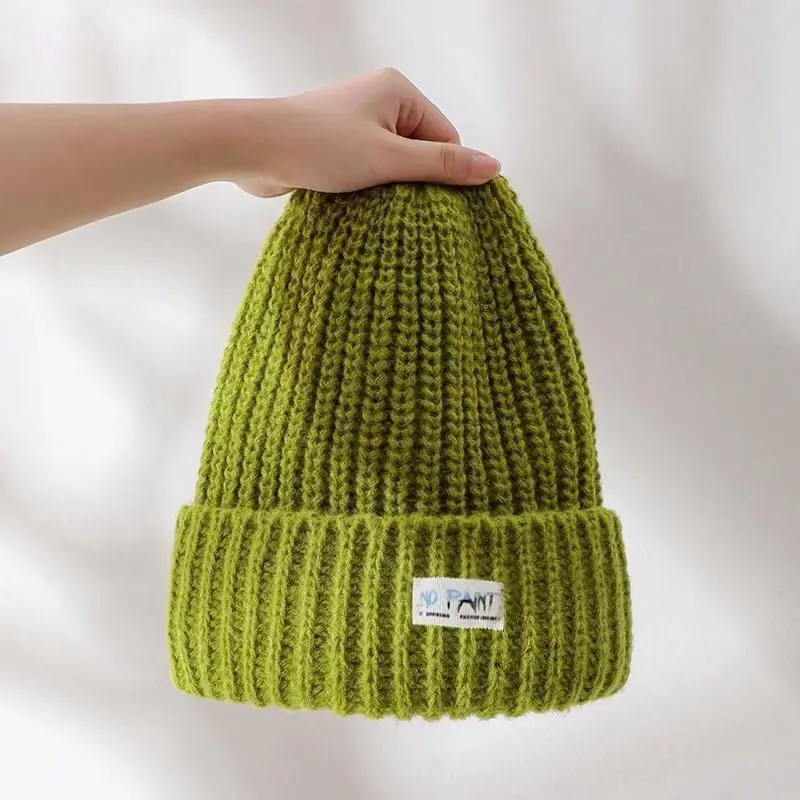 Jednolity kolor jesienne zimowe czapki damskie wełniane ciepła czapka typu Beanie z dzianiny damskie szydełkowe ochrona słuchu czapka