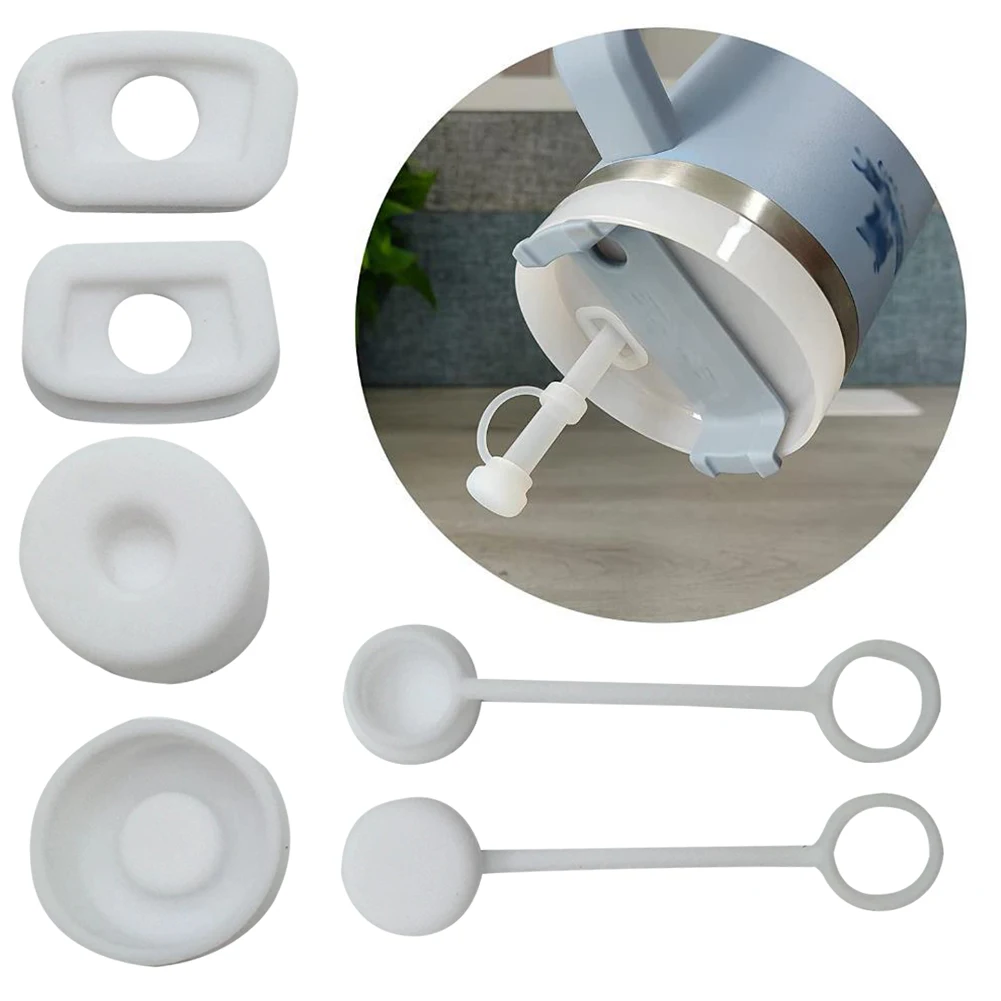 Silicone 6pcs Straw Cover Spill Stopper Reusable Straw Caps Stopper Washable Dustproof Environmentally Water Bottle Accessories
