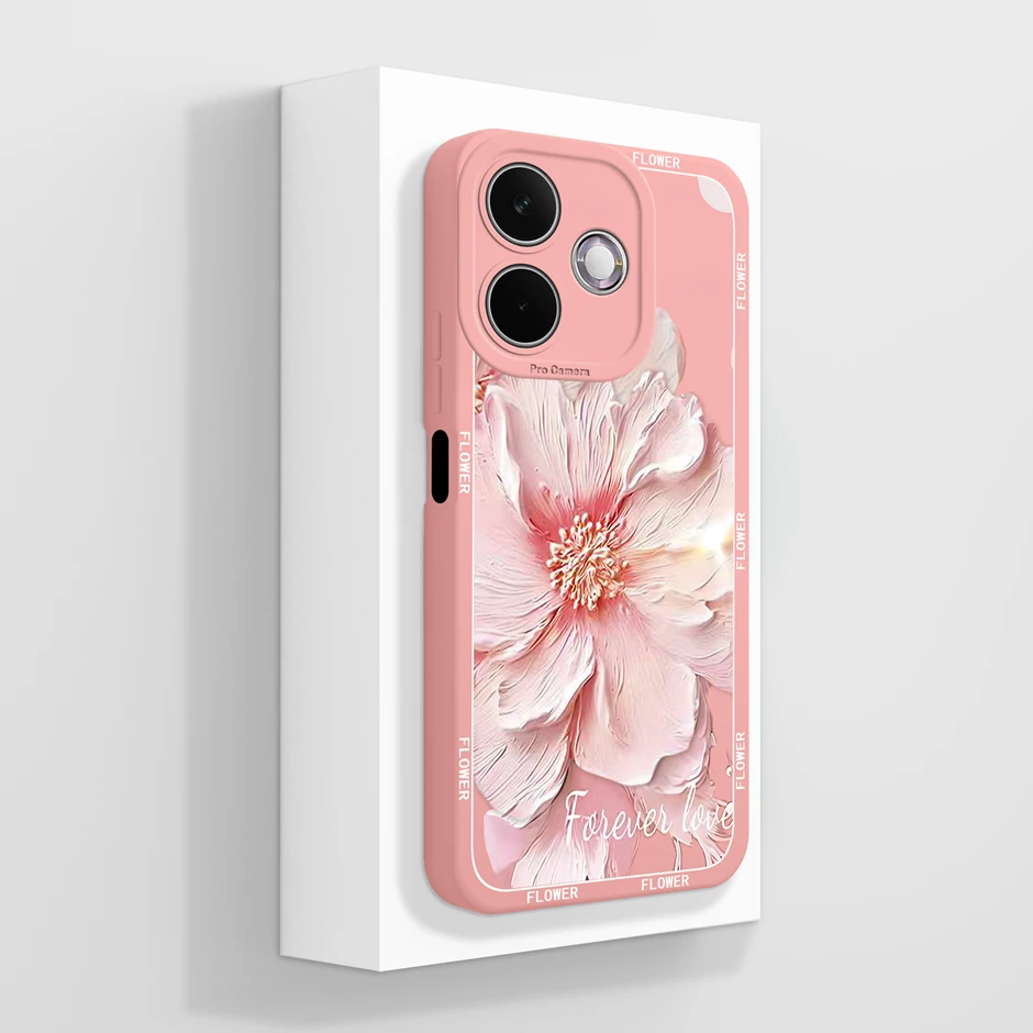 Artistic Oil Painting Flower Silicone Soft Protective Phone Case