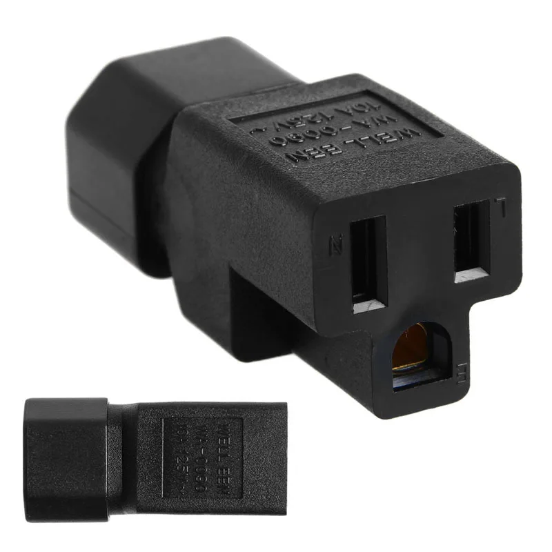 Adaptateur ca IEC 320 C14 à Nema 5-15R, fiche de conversion d'alimentation IEC 3 broches mâle vers US femelle pour serveur de salle informatique