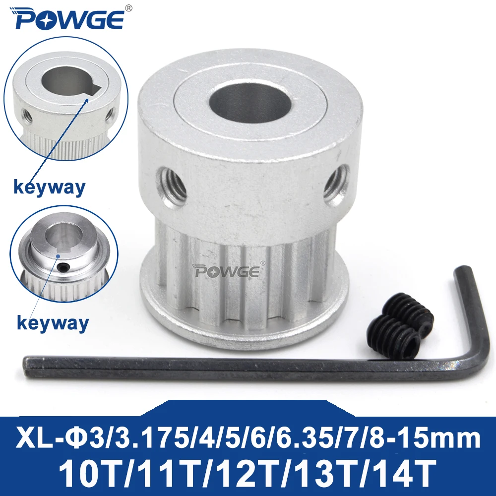POWGE 10 11 12 13 14 שיניים XL פולי BF CF Bore 5/6/6.35/7/8/10/12/14/15mm לרוחב החגורה 10/15mm 10T 11T 12T 13T 14T
