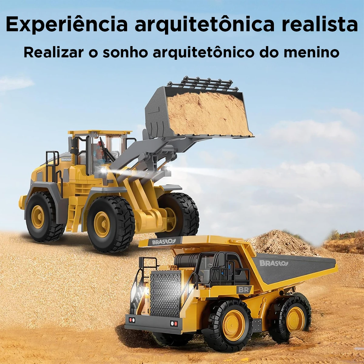 Carro de Carregamento Remoto Carro de Brinquedo de 9 Canais com Luz Sonora 1:20