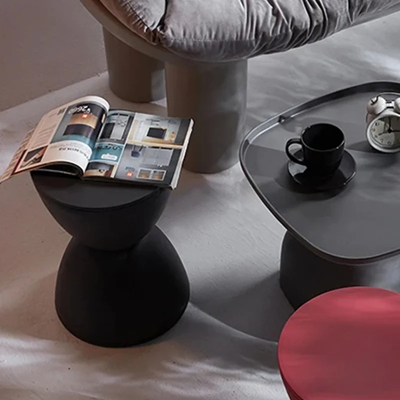 Nordic Style Footstool Change Shoe Stool Round Tea Table Plastic Round Stool
