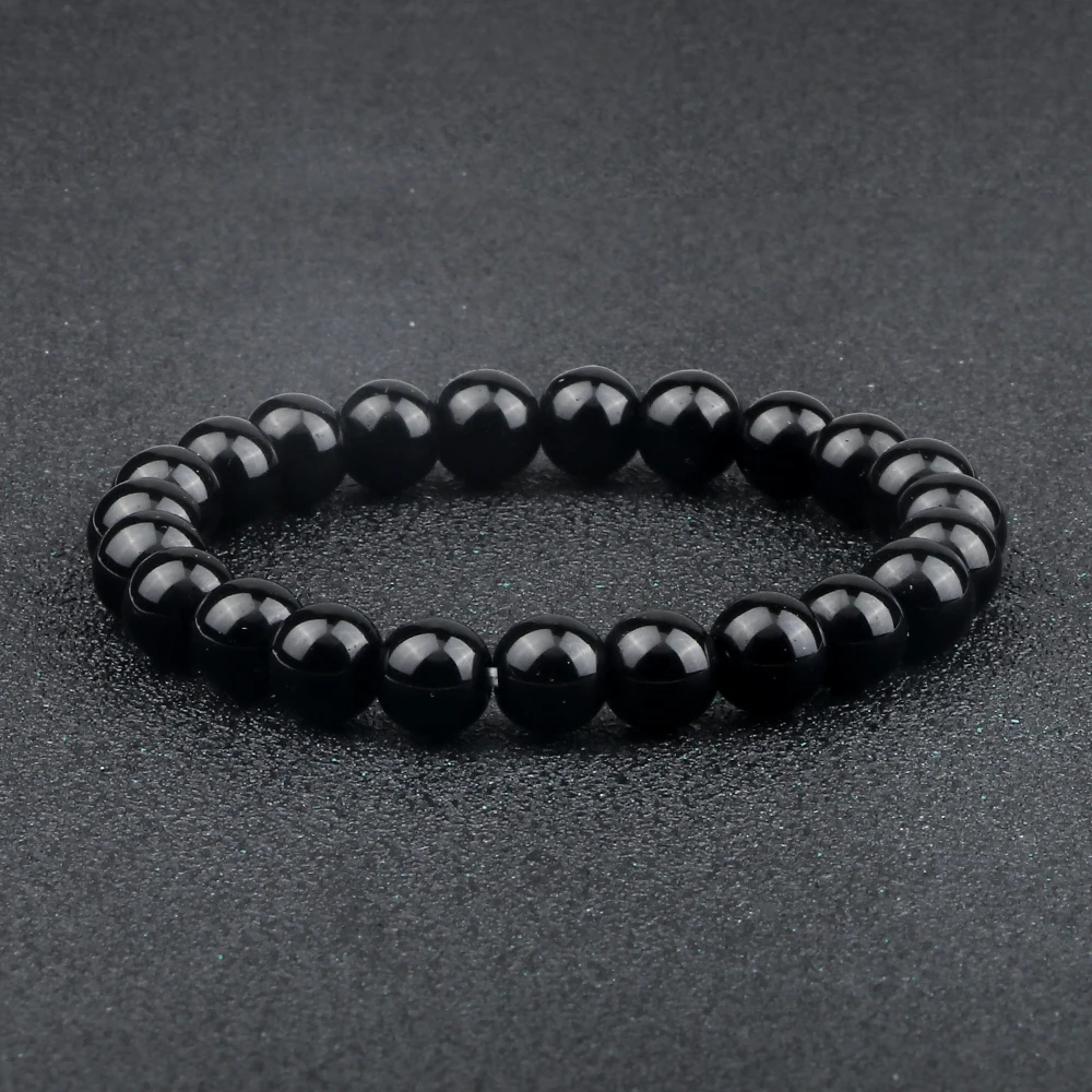 Natural Black Obsidian Stone Bracelet Fat Relief Promote Blood Circulation Anti Anxiety Weight Loss Women Men Jewelry