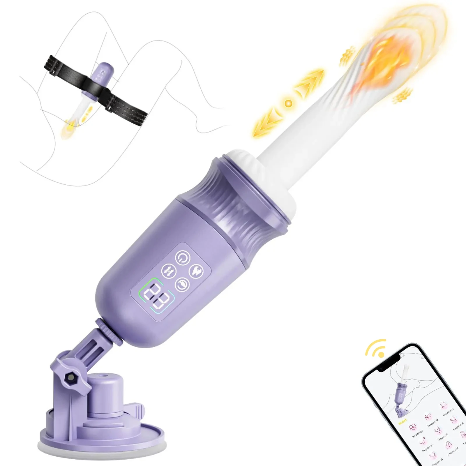 APP Control Sex Maschine Stoßdildo Vibrator mit Heizfunktion G-punkt Klitoris Stimulation Weibliche Masturbation Erwachsene Sex Spielzeug