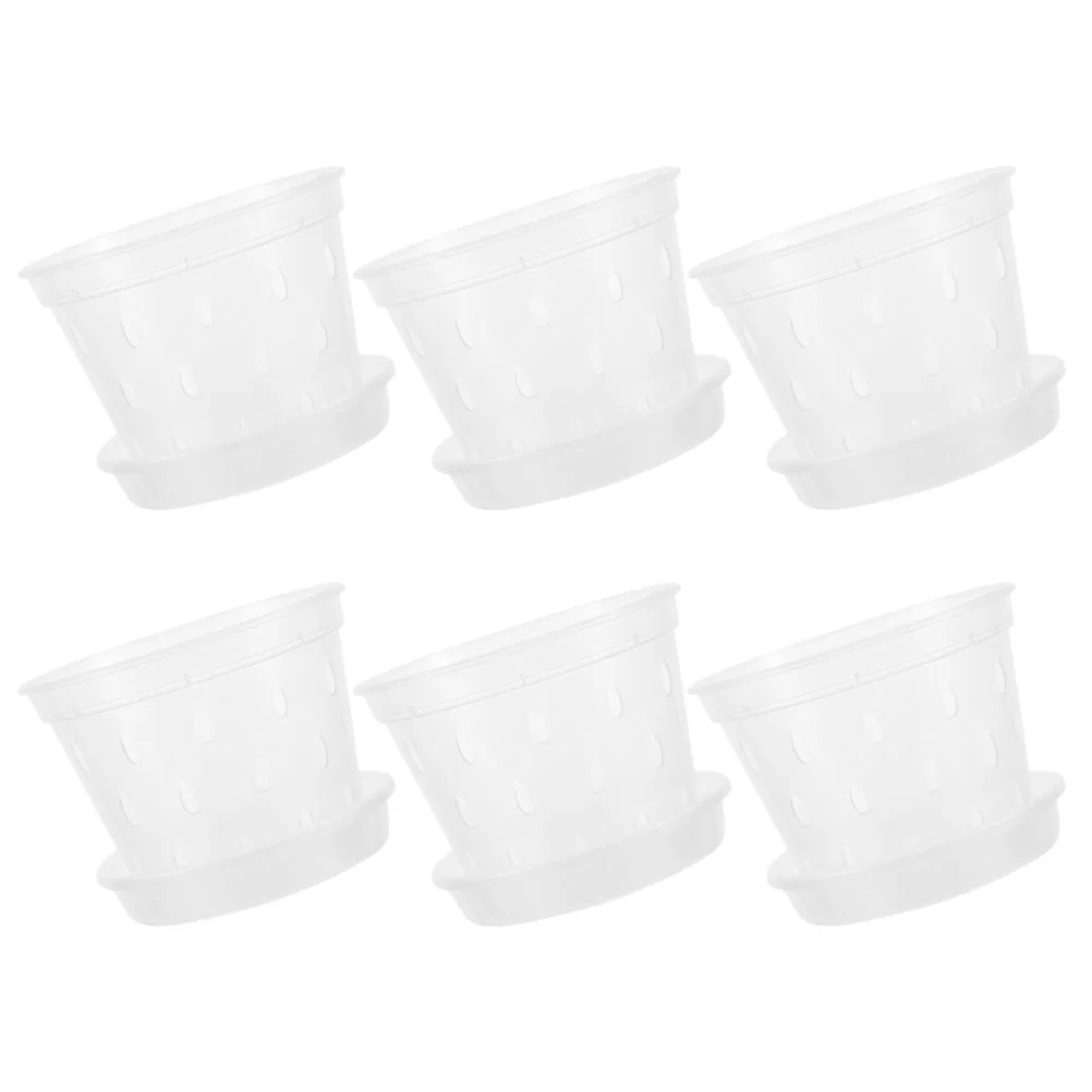 

6 Sets Orchid Flowerpot Mini Succulent Plants House Indoors Live Plastic Growing Pots