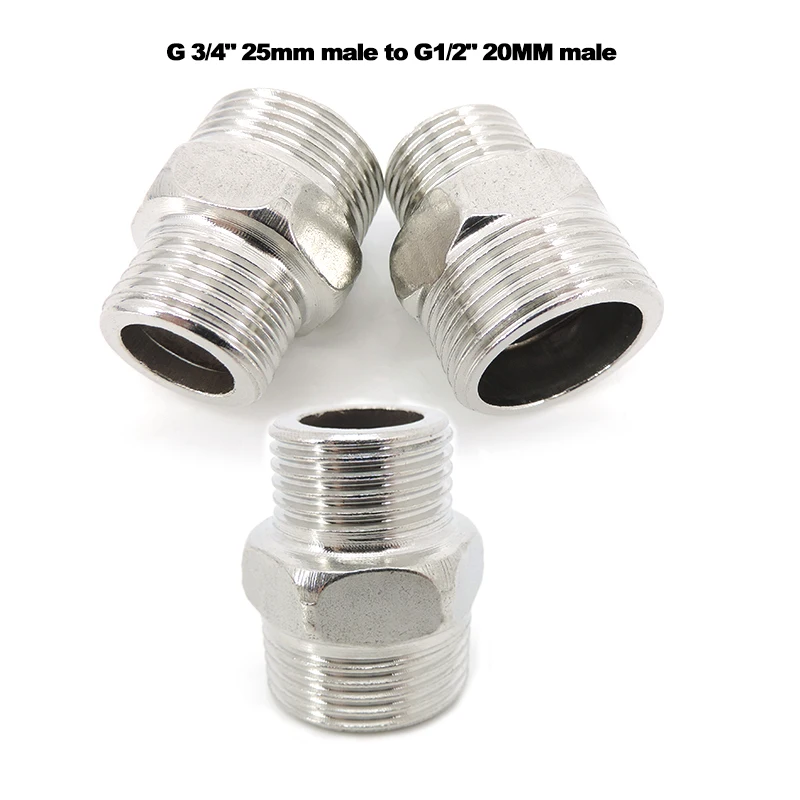 

G 3/4" 25mm male to G1/2" 20MM male Thread Tee Type Stainless Steel Butt Joint water hose connector Adapter Plumbing Fitting M20