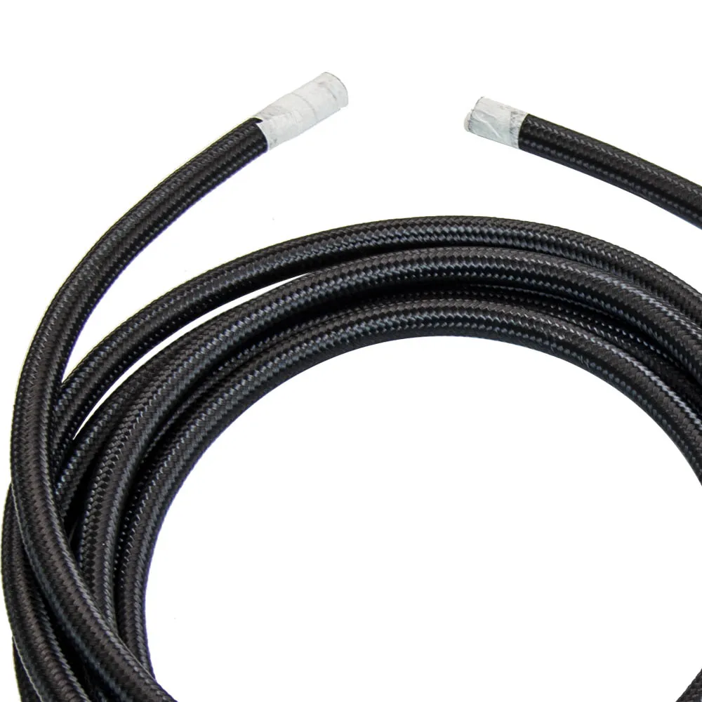 6AN Fuel Line Kit 16FT 3/8 Nylon Stainless Steel Braided + Hose