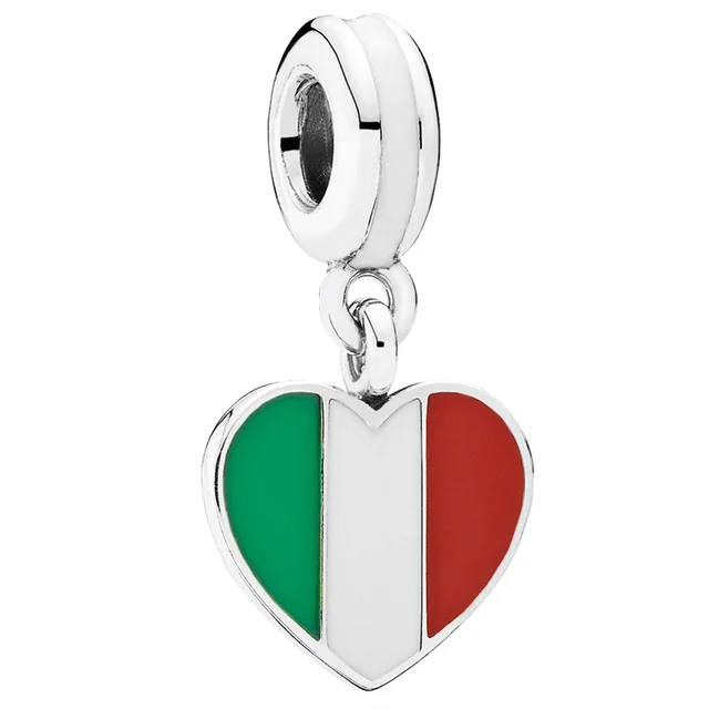 Flag silver pendant jewelry Dangle Diy Bead Fit European 925 Silver Bracelet Accessories Sterling