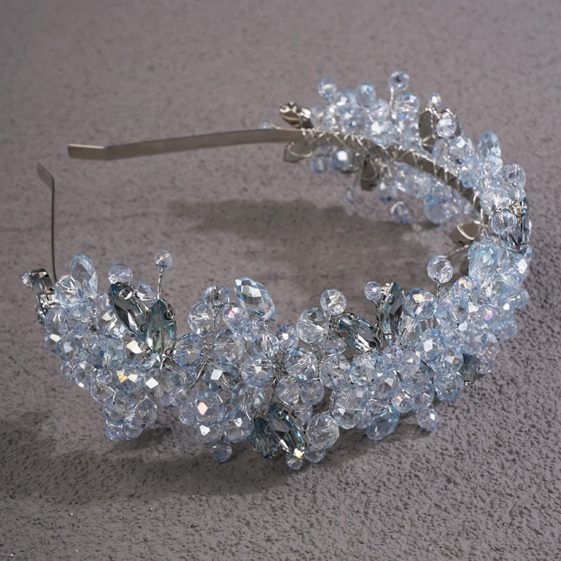 S742db1cdbdf34043be13d56ee555f521Q 5 Colors Handmade Wedding Bride Luxury Red Blue Rhinestones Tiaras and Crowns Bridal Headband Costume Hair Accessories for Women Mallzona