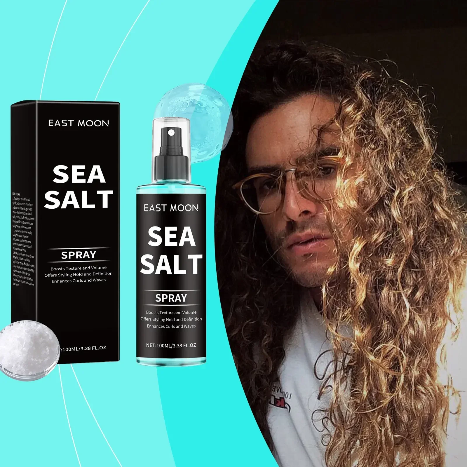 Sea Salt Curl Spray Long-lasting Setting Elastin Curl Spray for Lazy People Refreshing Hair Enhance Hair Elasticity