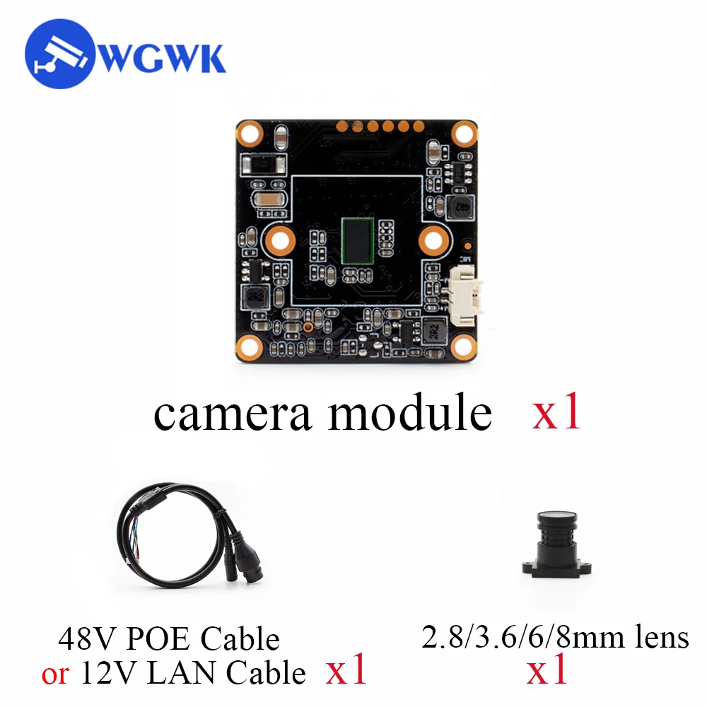 thumbnail image 1 of Módulo de cámara IP mini WGWK de 32 x 32 mm, cámara CCTV de 2/4 MP, baja iluminación, detección de rostros ONVIF, HD, H.265, XMEye, POE, placa de cámara DIY, 1 of 5