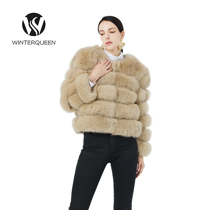 Ladies Fox Coat Natural Fur Fashion Winter Warm Coat High-end Luxury Fashion Fur Coat Customized 4XL