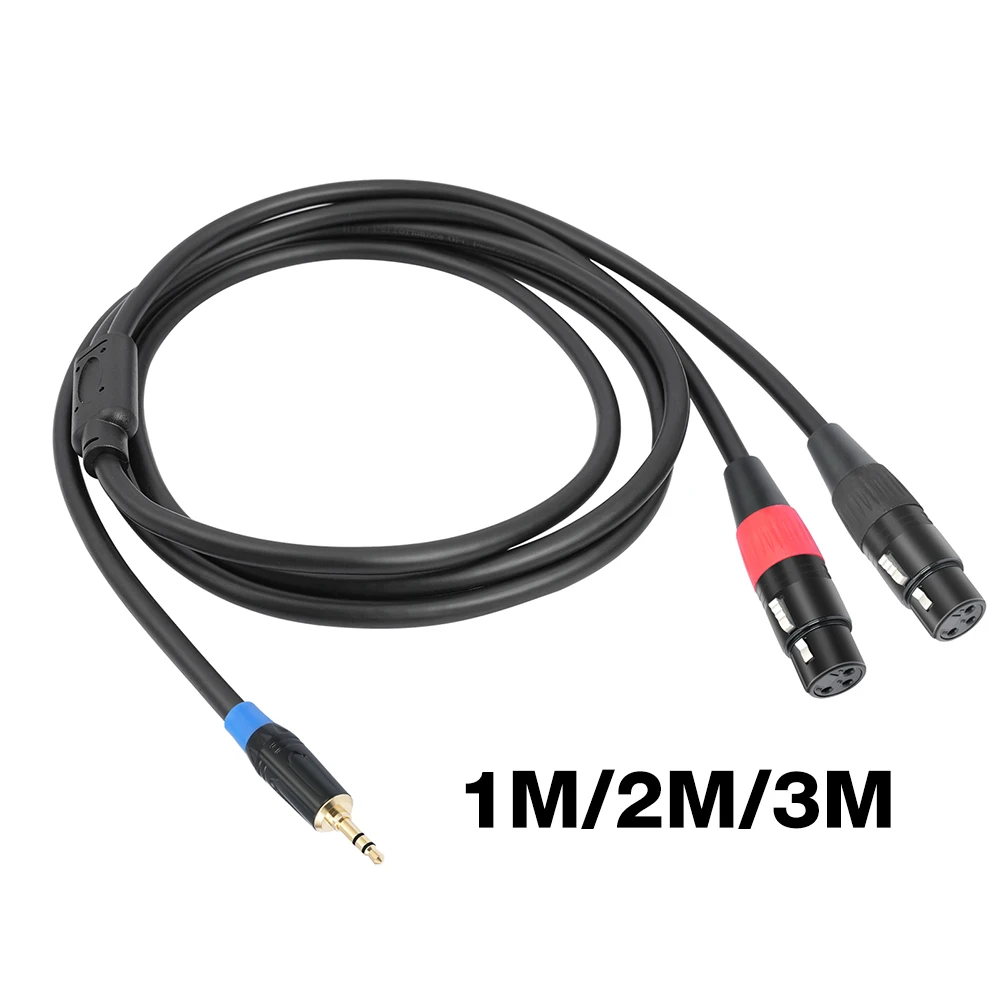 Dual XLR Stereo Audio Cable with 3.5mm Jack Adapter