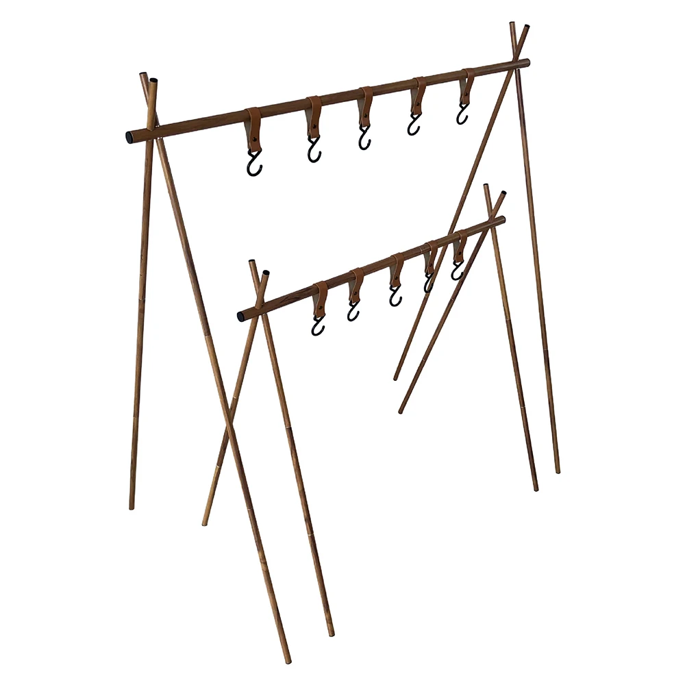 

Collapsible Camping Hanging Rack Portable Cookware Hanger Stand Rack Storage Organizer with Hooks for BBQ Picnics Hiking Fishing