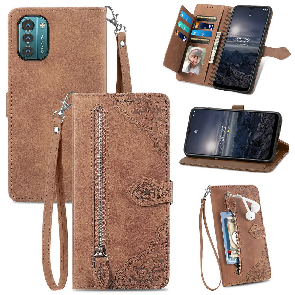 9 Cards Wallet Case For Nokia 6 2018 Case Card Slot Zipper Flip Folio with  Wrist Strap Carnival For Nokia 6.1 Cover - AliExpress