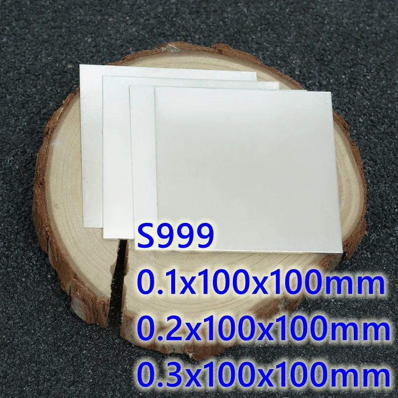 1pcs 999 pure silver sheet real silver strip silver plate wrap silver sheet diy jewelry thickness 0.1mm 0.2mm 0.3mm