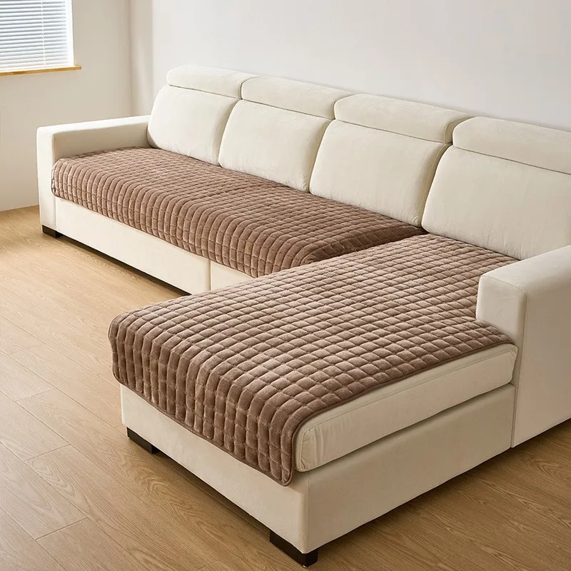 Plush Plaid Sofa Cushion Image 19