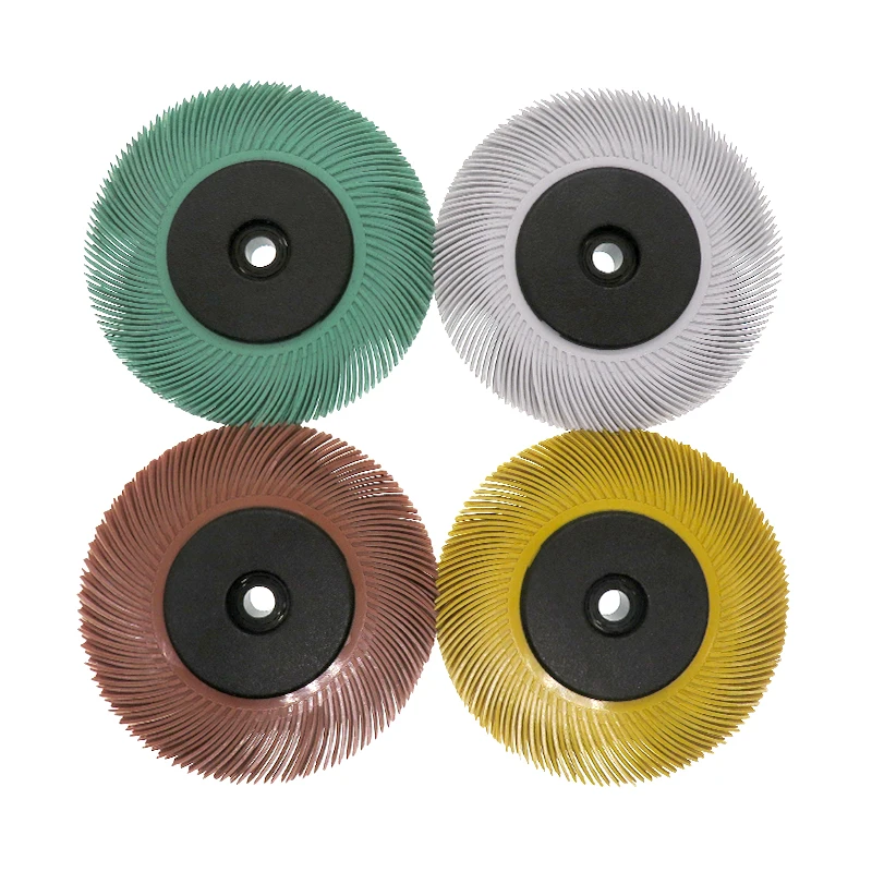 6-Zoll-Nylon-Schleifscheibenbürste, verstopfungssicher, lange Lebensdauer für die Entfernung von Metall, Edelstahl, Holz, Rost und Farbe