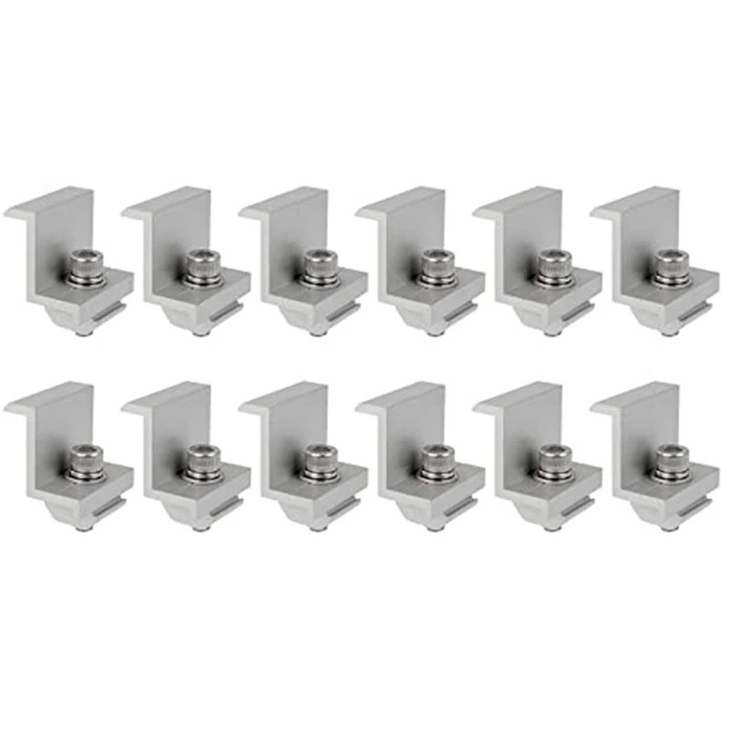 

12 Piece Solar Module Bracket End Clamp, End Clamp, Side Clamp For PV Solar Module Roof Mountings