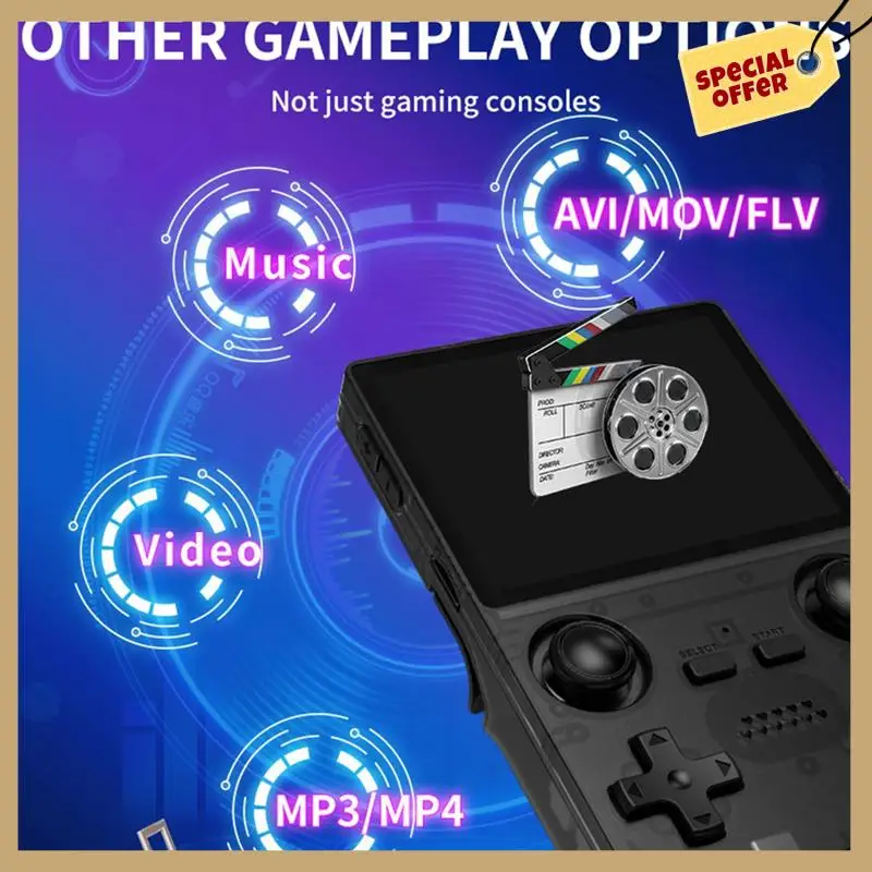 X35S Handheld Video Game Console Hall Joystick Open Source 16G+128G Retro Game Controller For PSP/GBA/N64/MD Emulator C